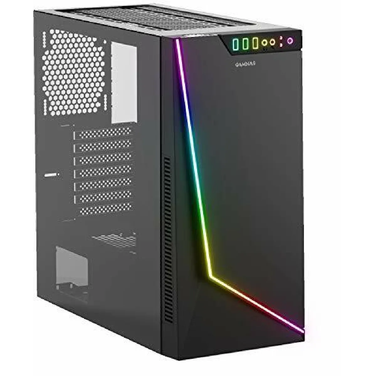 Non Communiqué Noir Boîtier Moyen Tour Atx Gamdias Argus M1 Rgb Avec Panneau Vitré (Noir) - Image 3