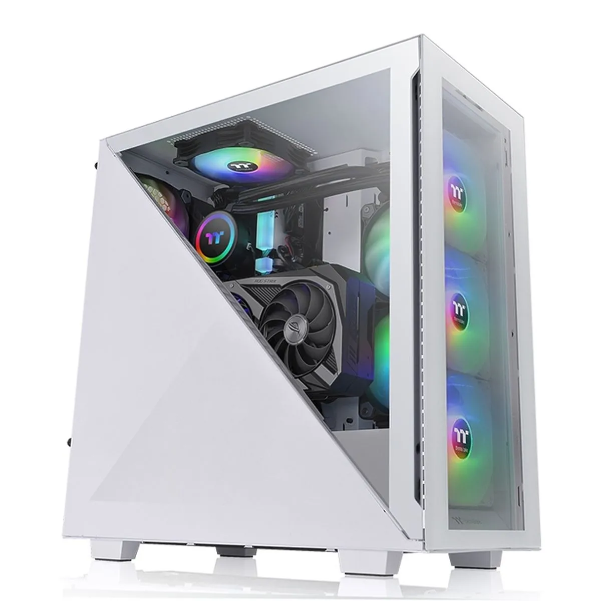 Non Communiqué Blanc Thermaltake Divider 300 Tg Snow - Mid Tower - Atx - Pas D'alimentation (Ps/2) - Usb/Audio - Image 2