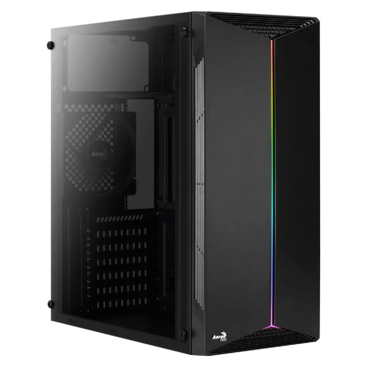 AeroCool - Boîtier PC Moyen Tour ATX - Split RGB - Panneau Vitré - Noir - Image 3