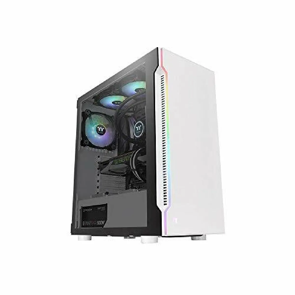 THERMALTAKE  H200 TG Snow RGB Blanc
