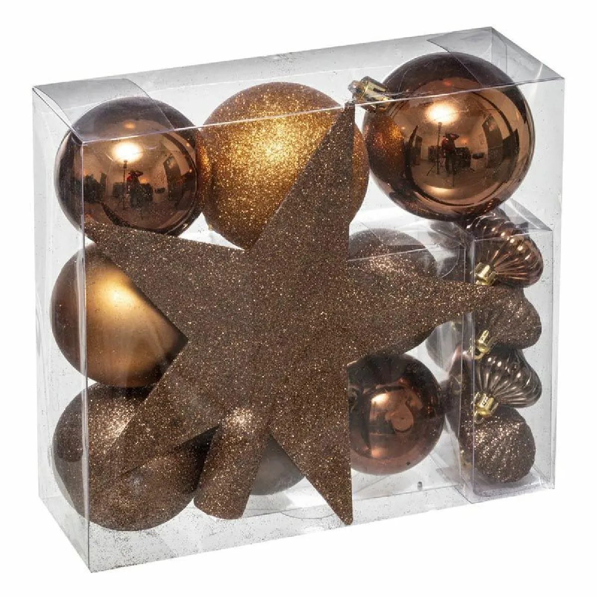 Atmosphera Lot De 18 Boules De Noël Bronze - Image 2