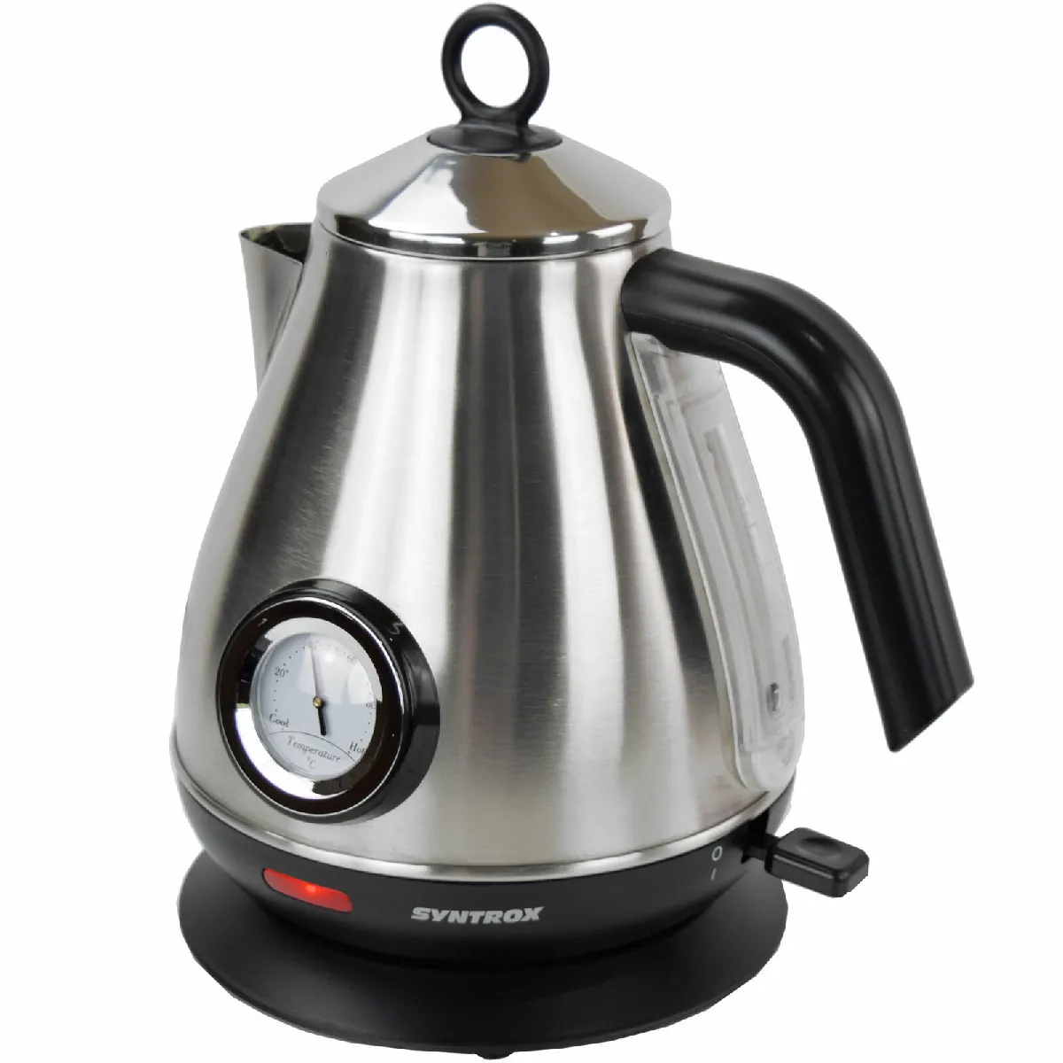 SYNTROX GERMANY Bouilloire sans fil en acier inoxydable de 1,7 litre inox mar avec thermom&egrave;tre