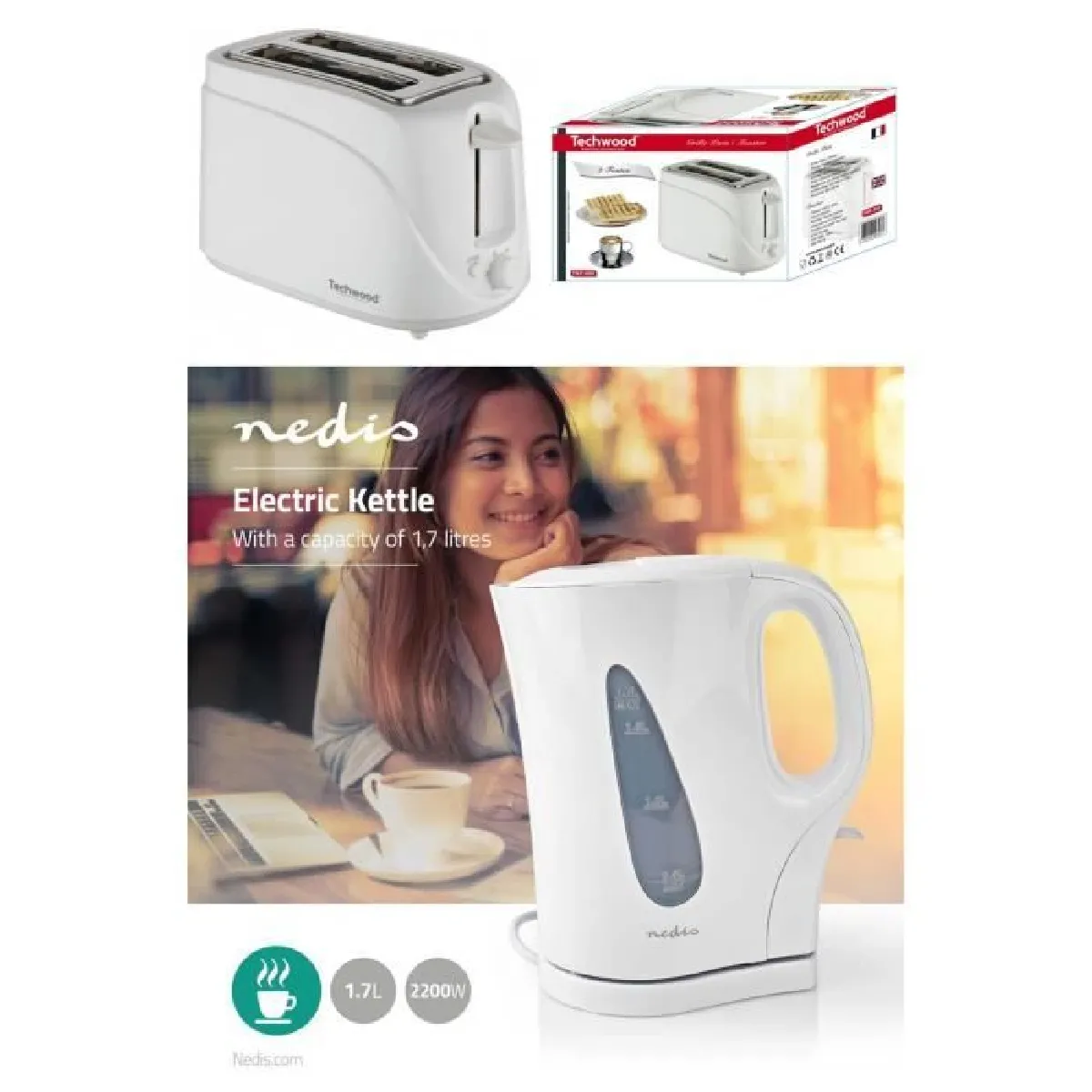 Techwood Pack Bouilloire + Grille pain