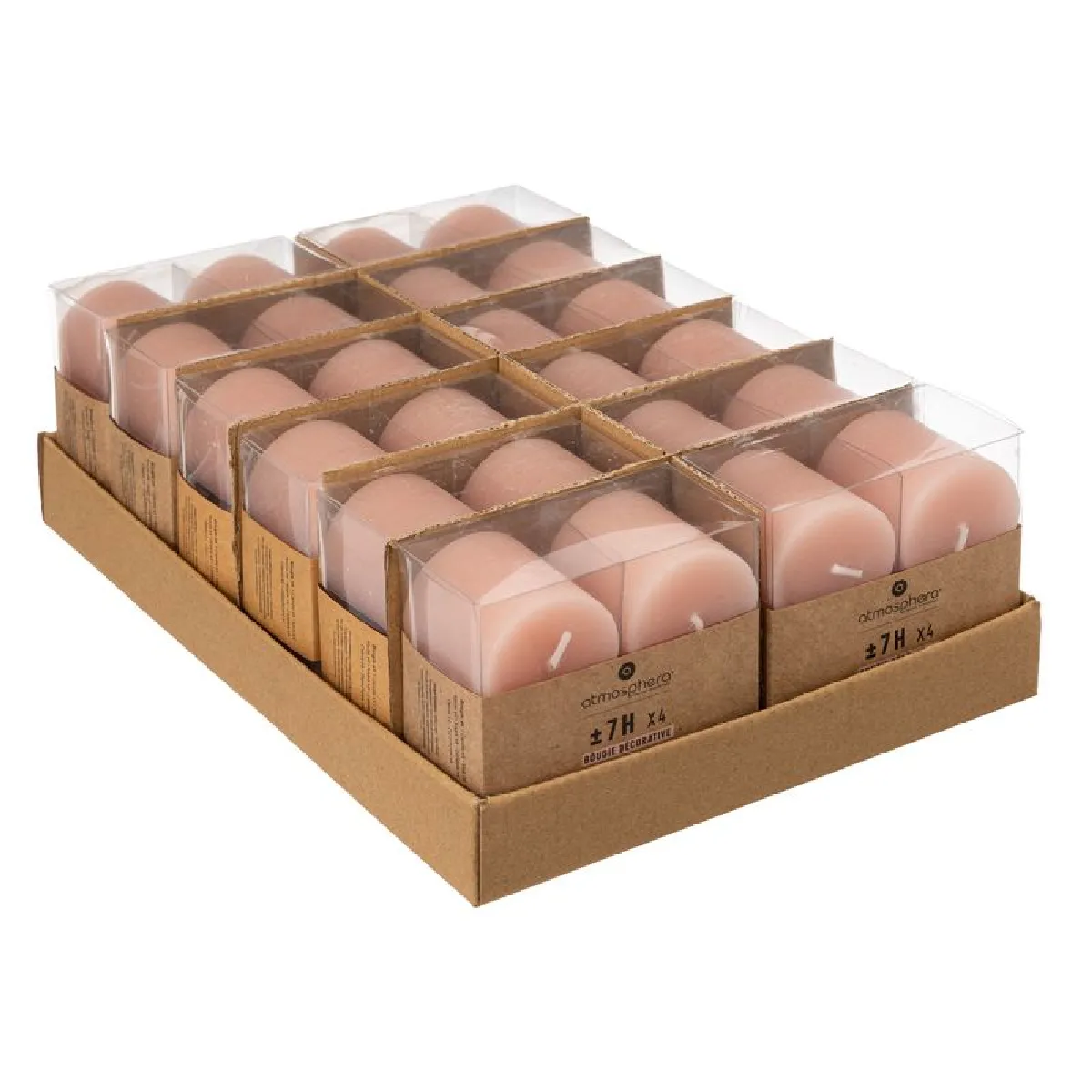 But Rose Bougie Olia - Lot De 4