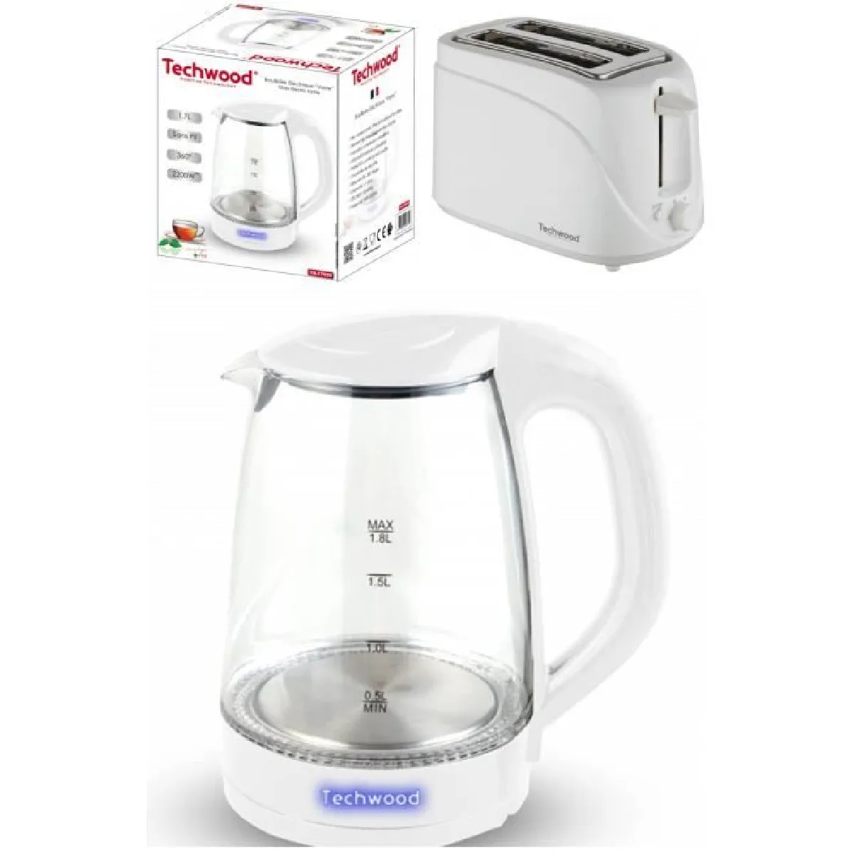 Techwood Bouilloire Verre 1L7 - vue 2