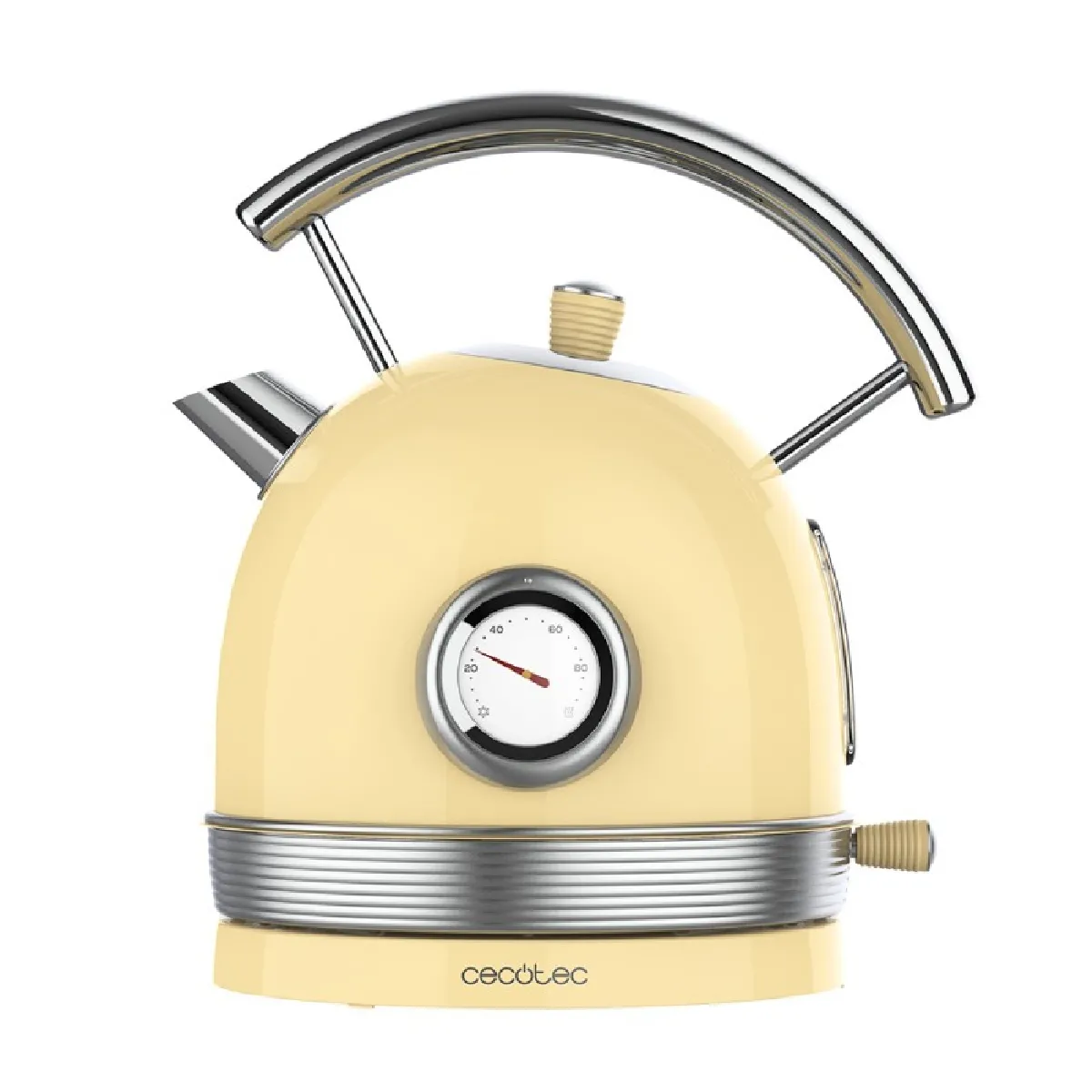 Cecotec - Bouilloire - ThermoSense 420 Vintage - Jaune Clair - Image 3