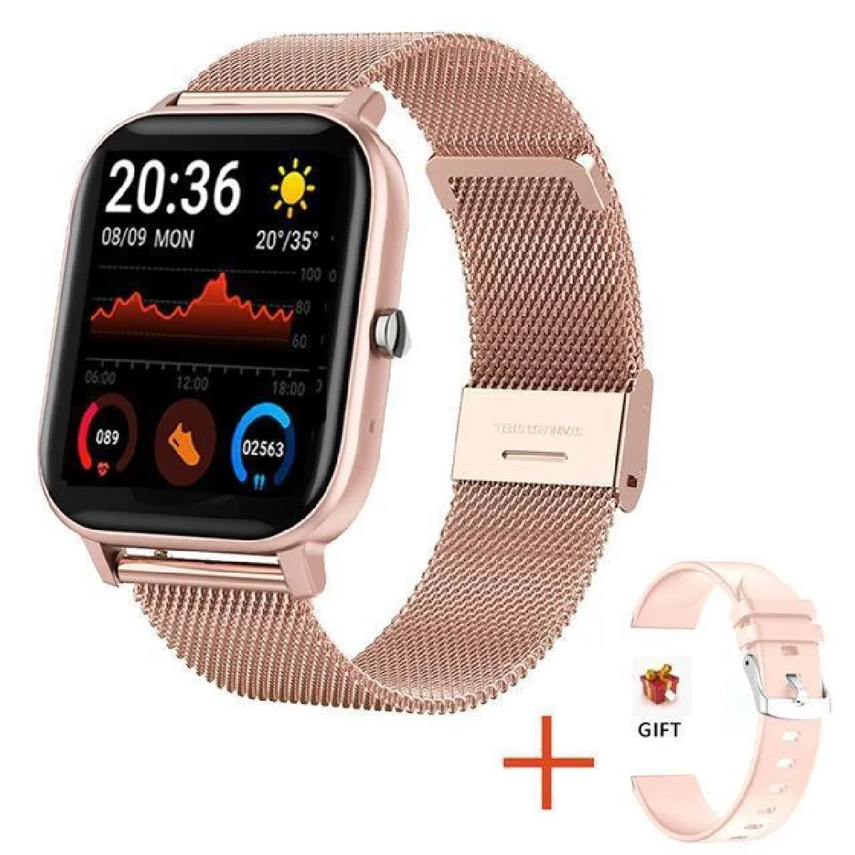 Montre Intelligente Or: Appels Bluetooth Santé Sport
