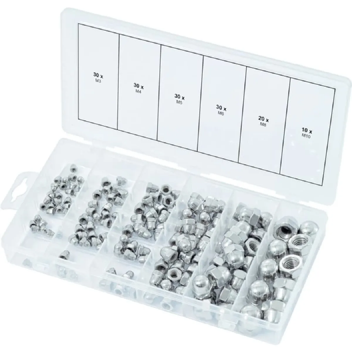 Ks Tools Assortiment D'écrous Métriques M3-M10 150Pcs Acier Inoxydable - Image 3