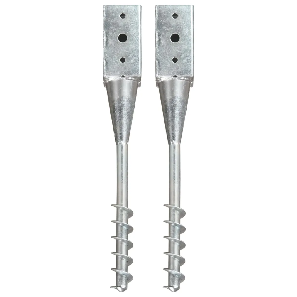 vidaXL Piquets au sol 2 pcs 7x7x56 cm Acier galvanisé