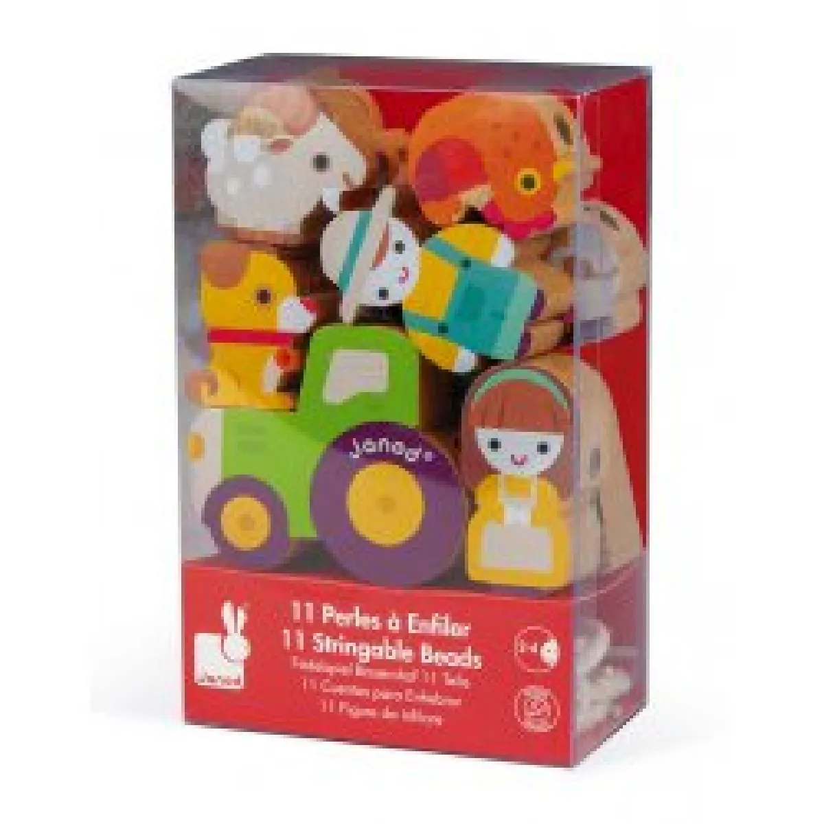Janod - Jeu d'éveil - Perles à enfiler Ferme - Image 3