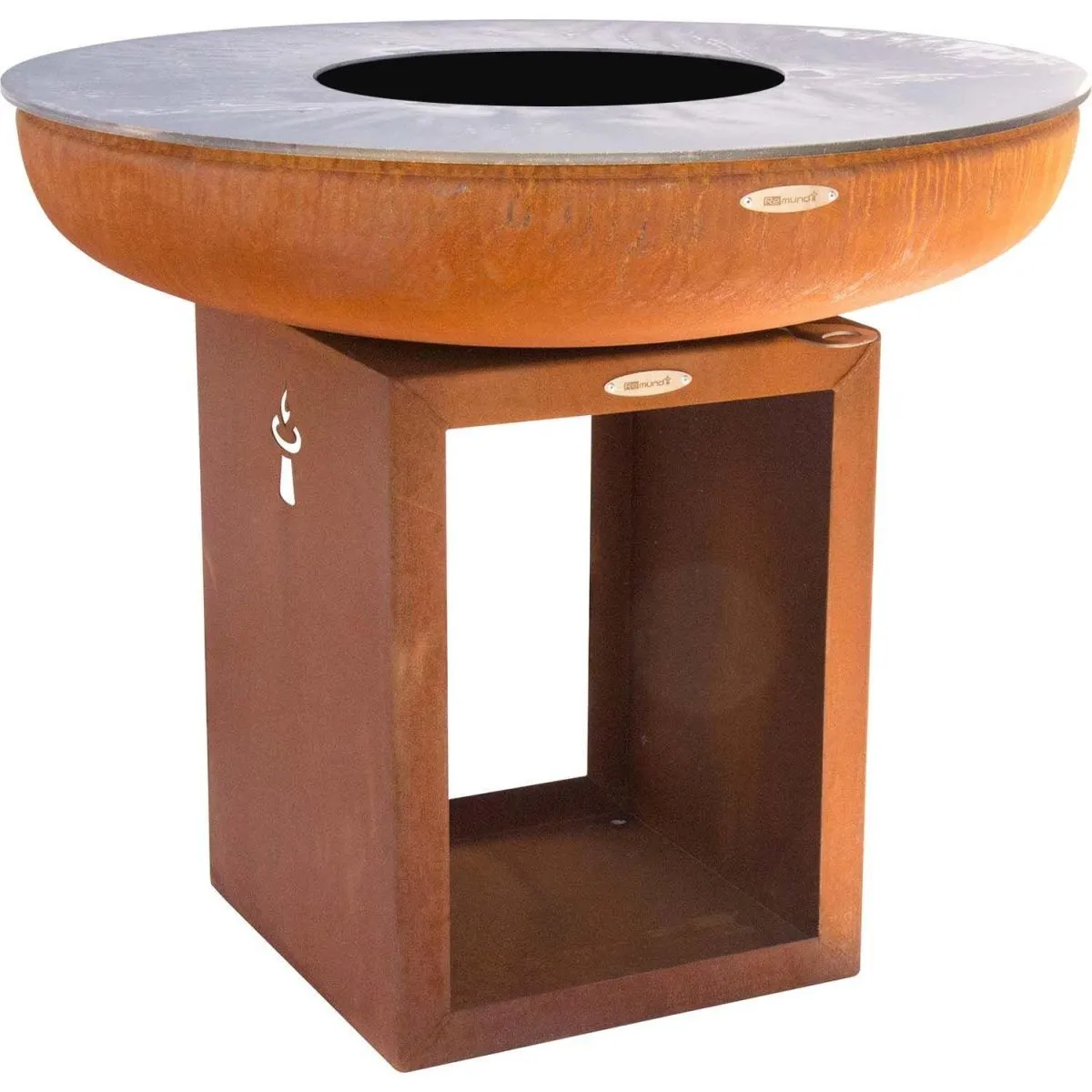 REMUNDI  brasero rond - rouille