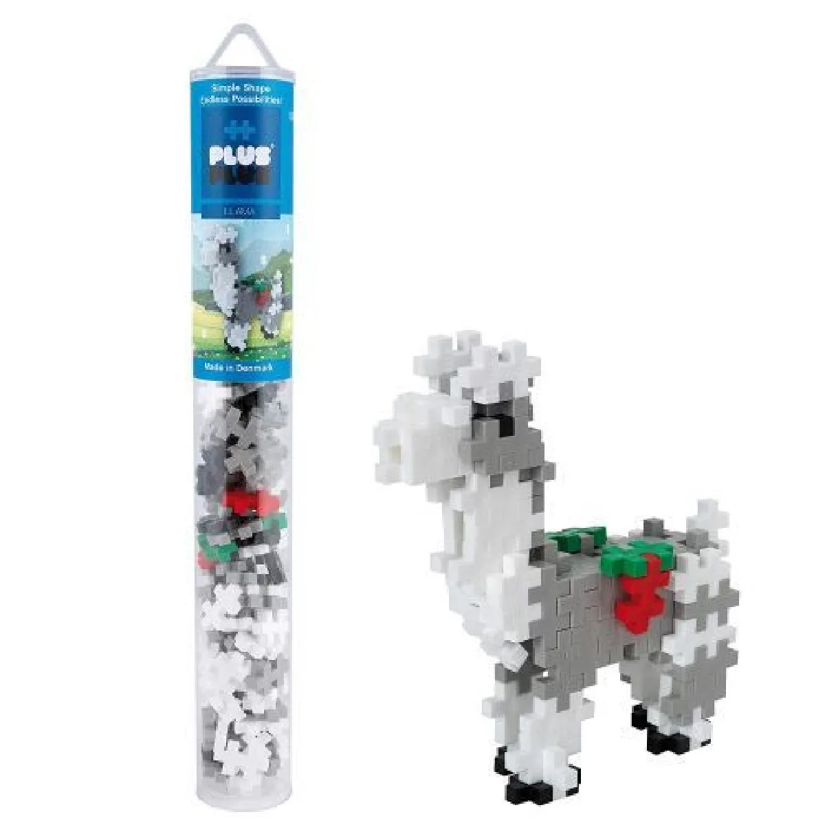 Jeu de construction Mini Basic Llama 100 pi&egrave;ces Blanc et Gris