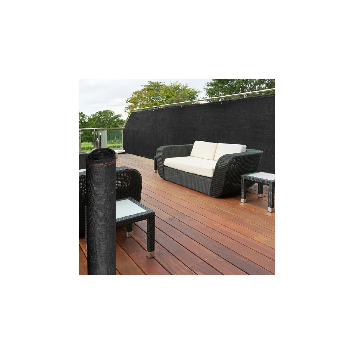 IDMarket - Brise Vue renforcé 1,8 x 10 M Gris 90 GR/m² Classique