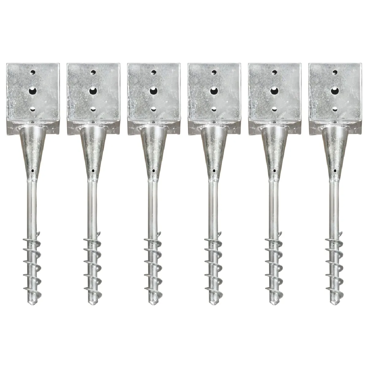 vidaXL Piquets au sol 6 pcs Acier galvanisé - vue 2