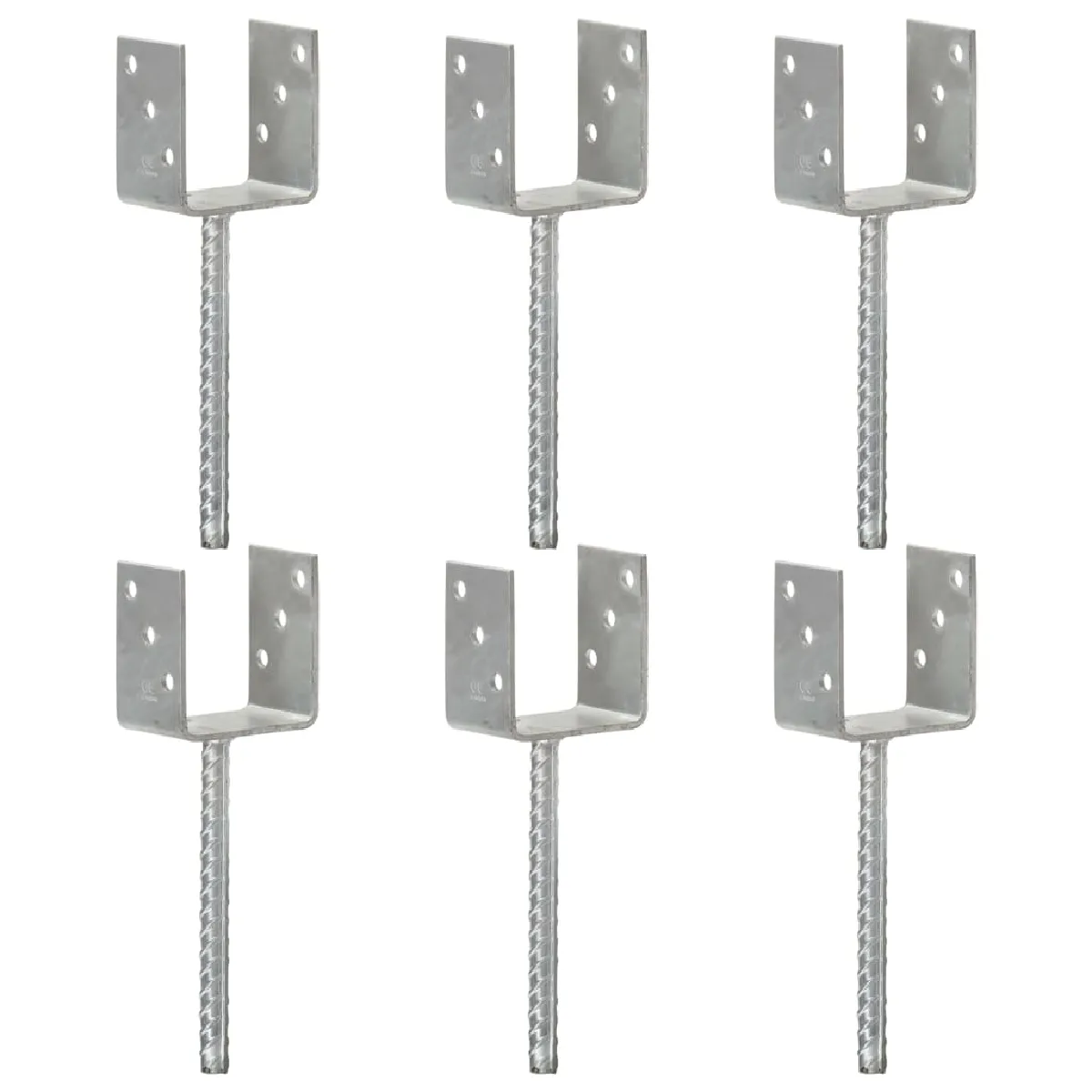 vidaXL Piquets de clôture 6 pcs Acier galvanisé