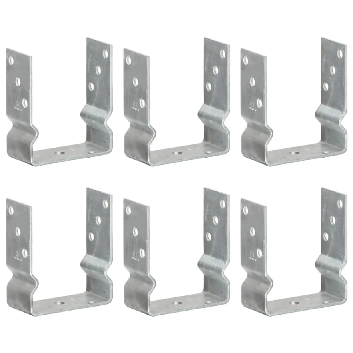 Vidaxl Clôture é - galvanisé - 12x6x15 cm - 6 pcs