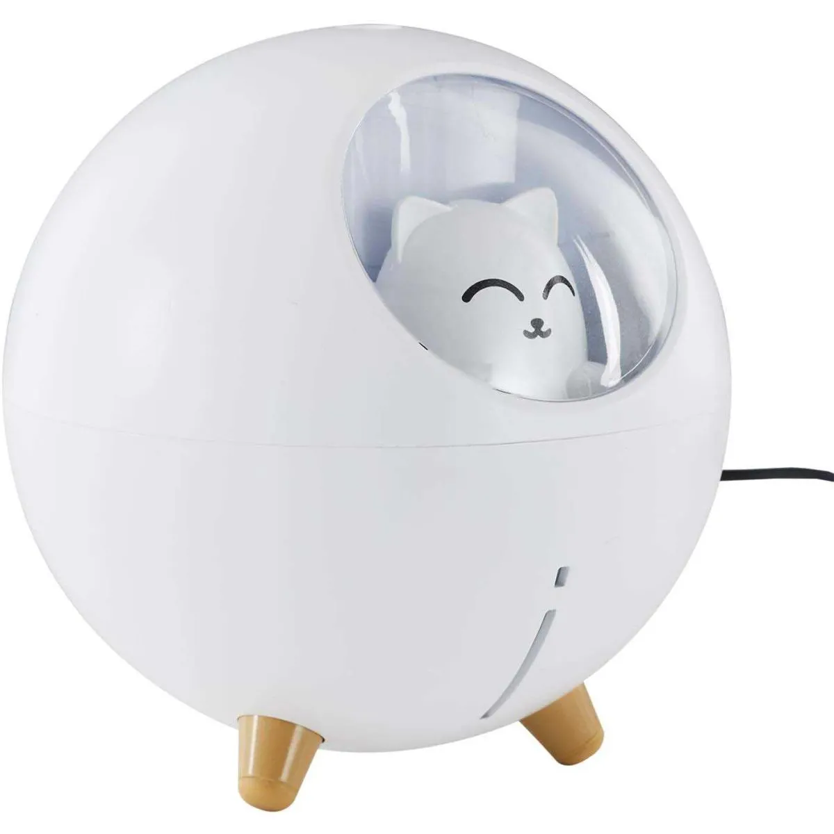 La Chaise Longue - Diffuseur de Parfum Led Chat - 11 cm - Blanc - Image 2