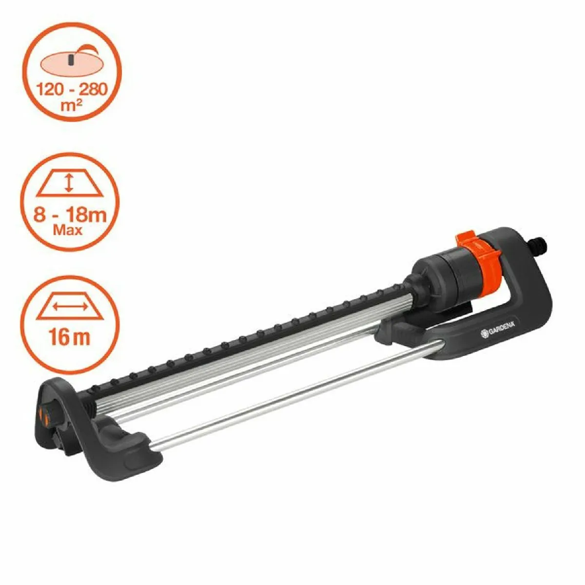 Arroseur oscillant GARDENA Surface 280m² Portée 18m max Résistant UV et gel Garantie - vue 5