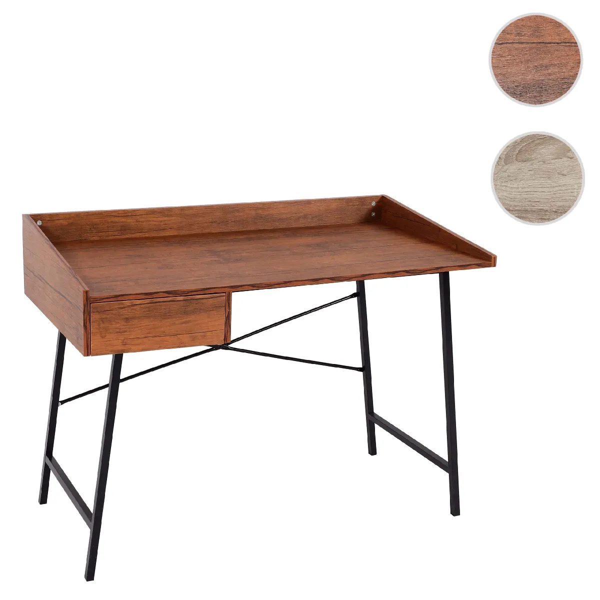 Mendler Bureau Informatique Avec Caisson - Brun