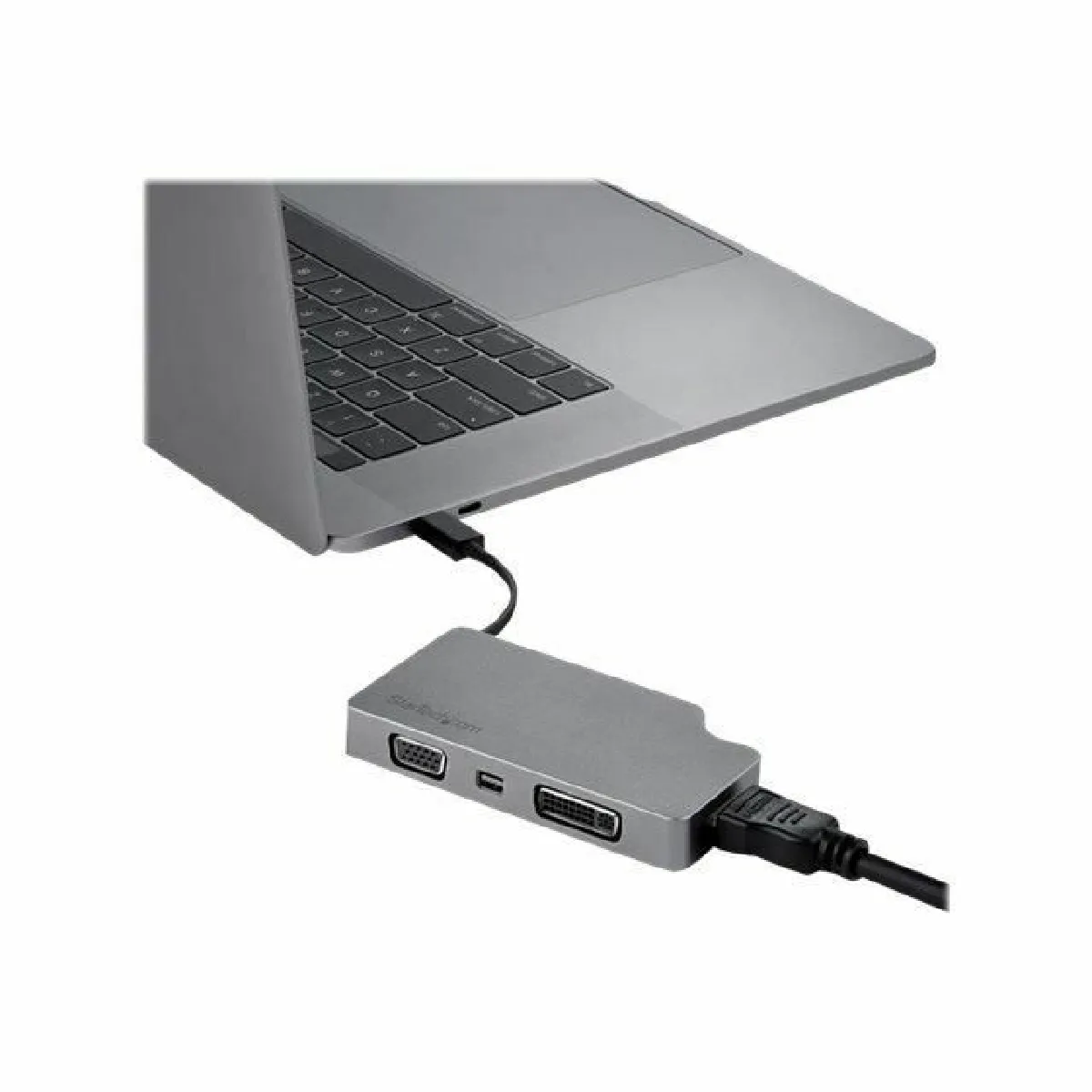 Startech.com Gris Adaptateur Multiport Usb-C Avec Hdmi/Vga/Mini Displayport Ou Dvi - Convertisseur Usb Type C Vers Hdmi 2.0 Ou Mdp 1.2 (4K60hz) - Vga Ou Dvi (1080P) - Aluminium Spatial - Neuf - Image 4