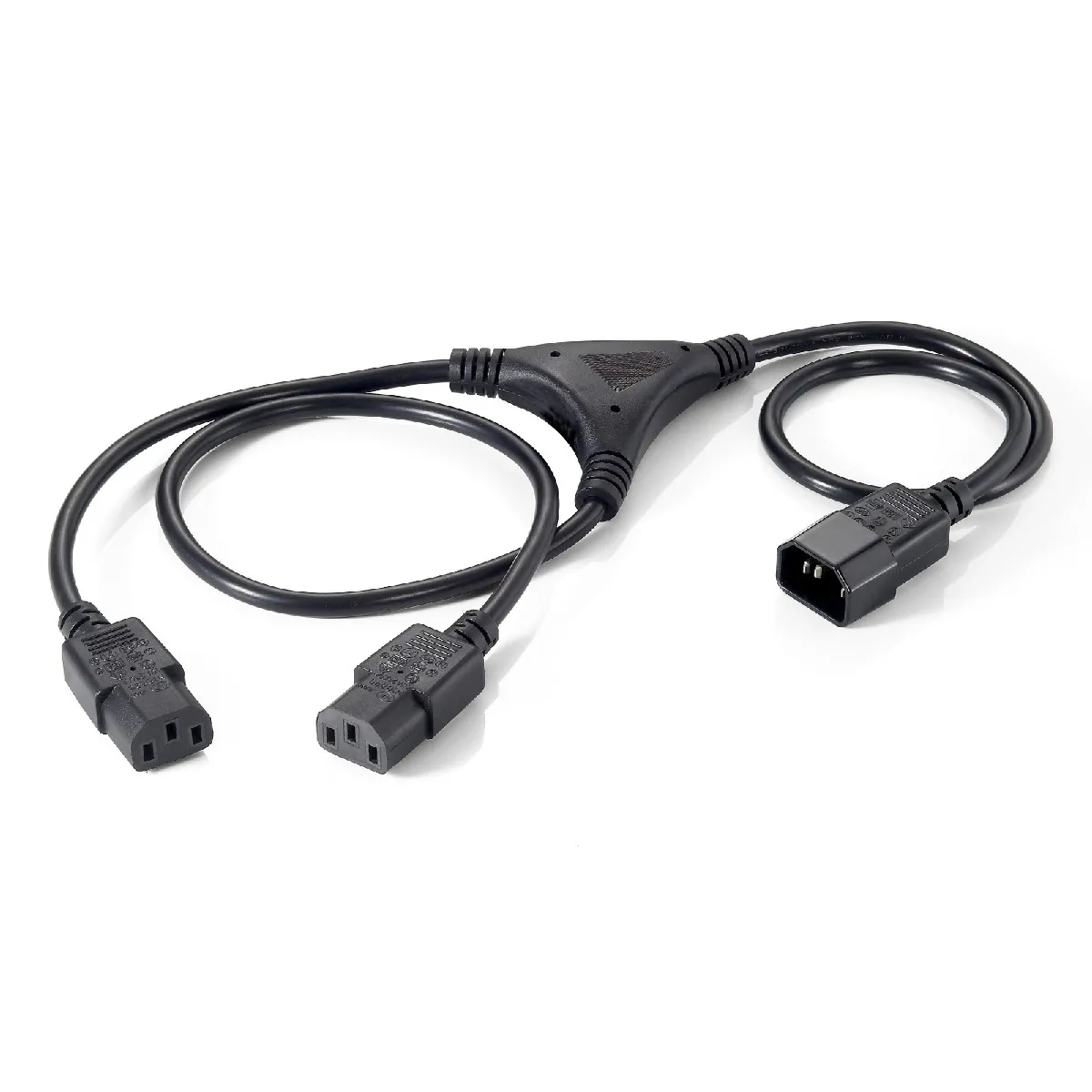 Générique Noir Cordon D'alimentation C13 Femelle X2 / C14 Mâle - 1,6 M