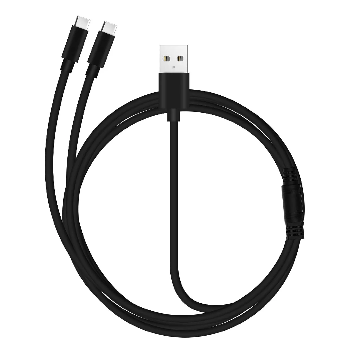 Avizar - Câble USB vers Double USB-C - Charge 2A - 3m - Noir - Image 2