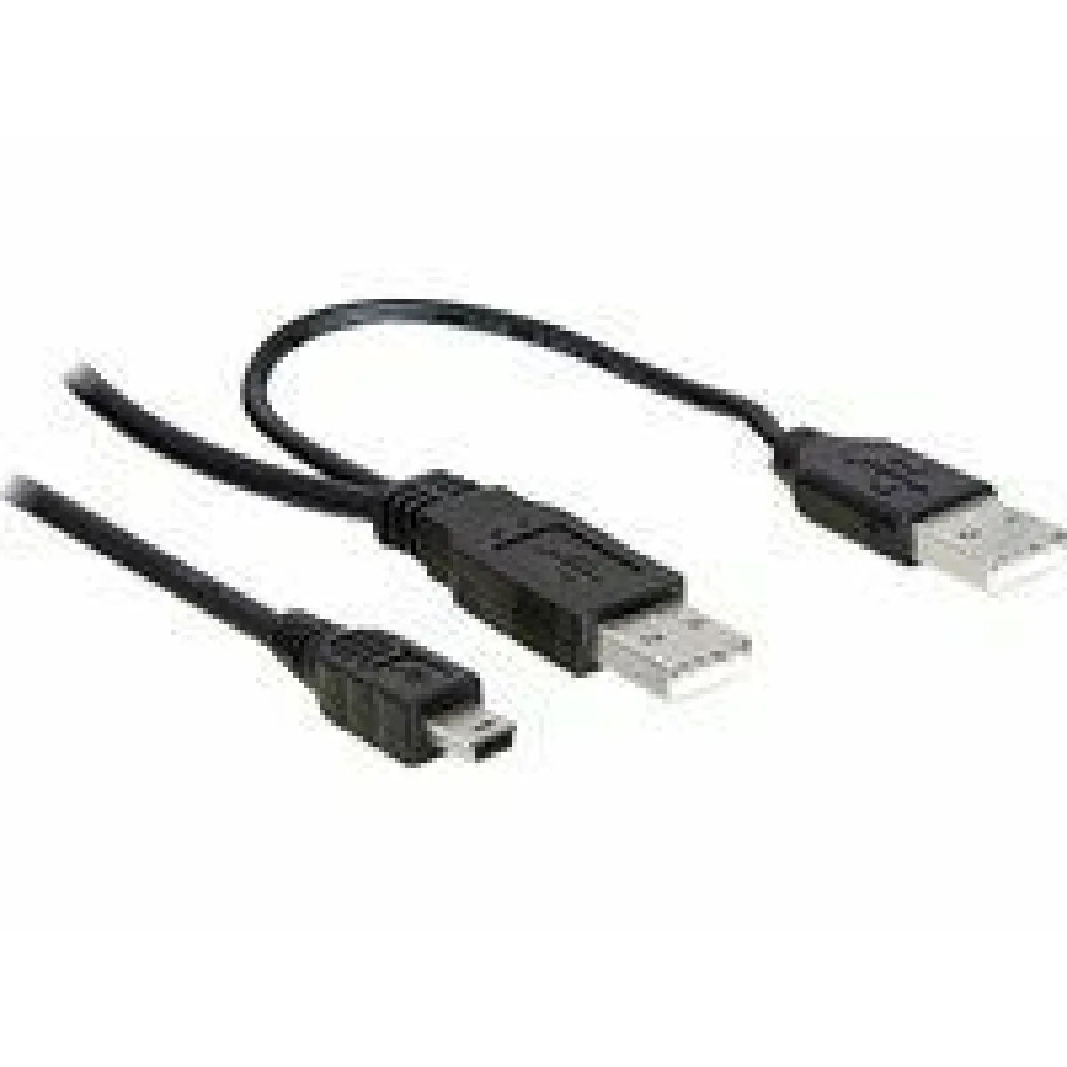 Delock Noir 2X Usb2.0-A Male / Usb Mini 5-Pin Câble Usb 1 M Usb A Mini-Usb B - Neuf - Image 3