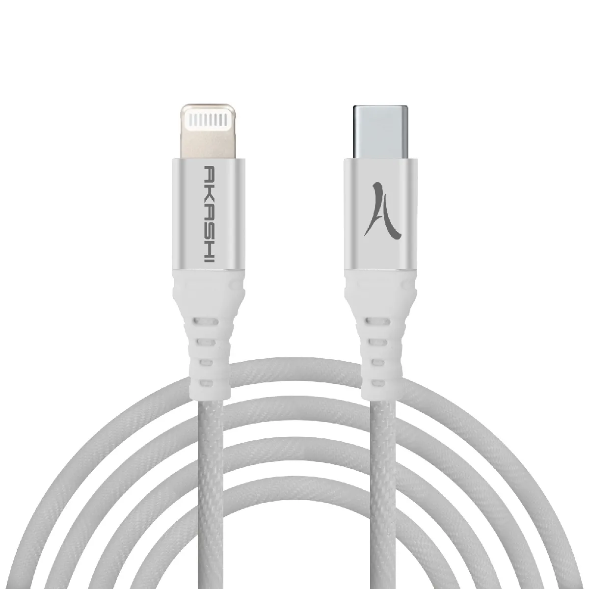 Akashi Blanc Connectique Data Usb-C Vers Lightning