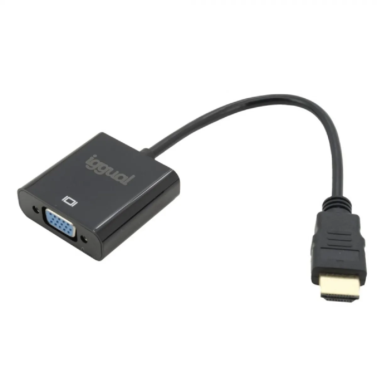 Iggual Noir Câble Hdmi Vers Vga Avec Jack - 20 Cm