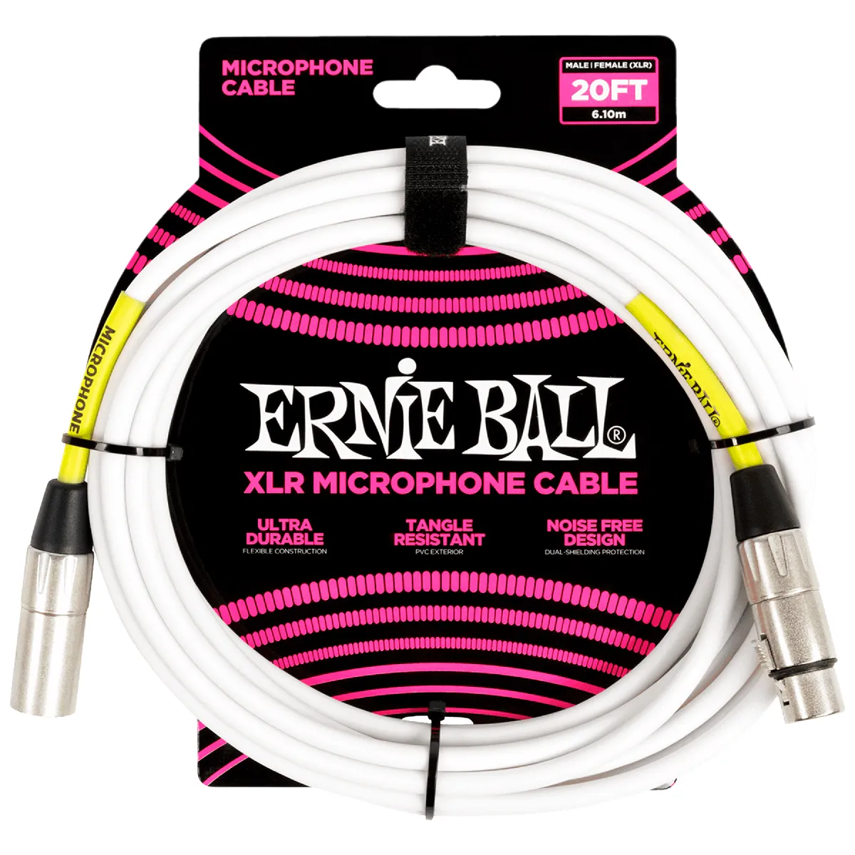 Ernie Ball Blanc Câble Micro Xlr Mâle-Femelle - 6 M