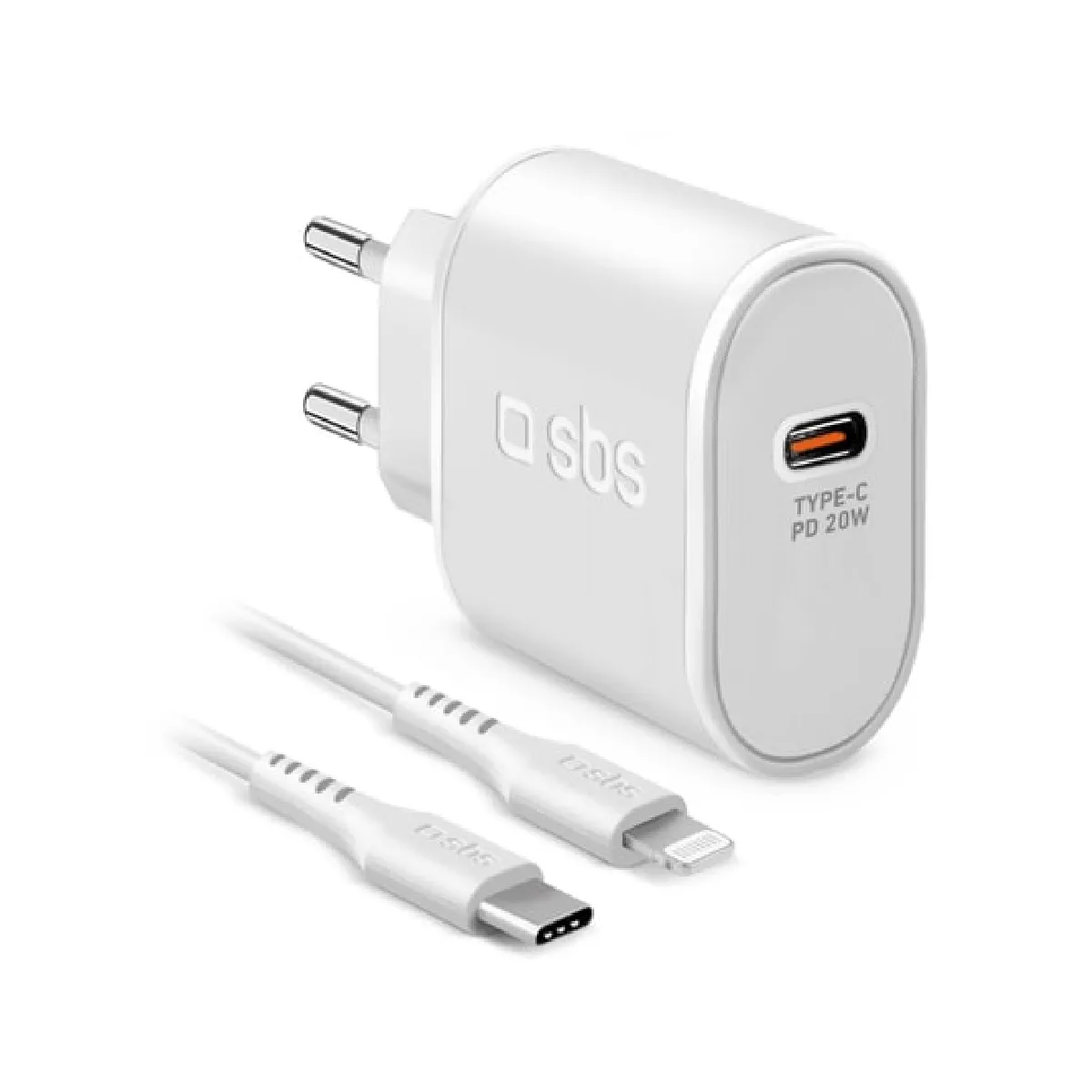 Sbs Blanc Chargeur Secteur Usb-C Vers Lightning - 20 W