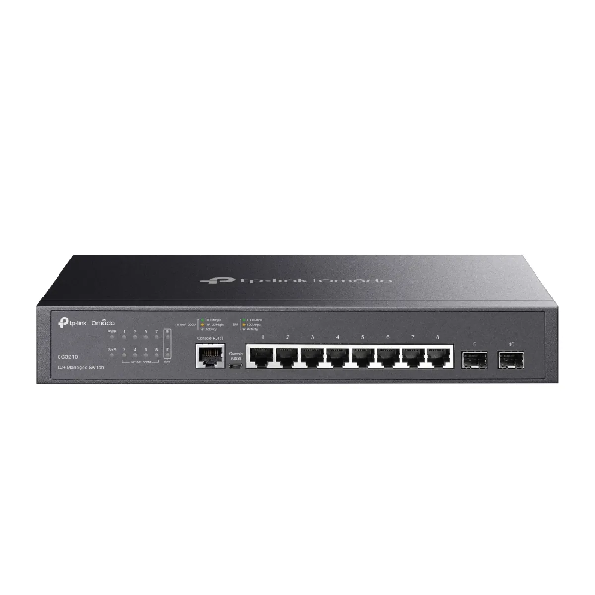 TP-Link JetStream TL-SG3210 V3.6 - Commutateur - C2+ - Géré - 8 x 10/100/1000 + 2 x Gigabit SFP - Montable sur rack