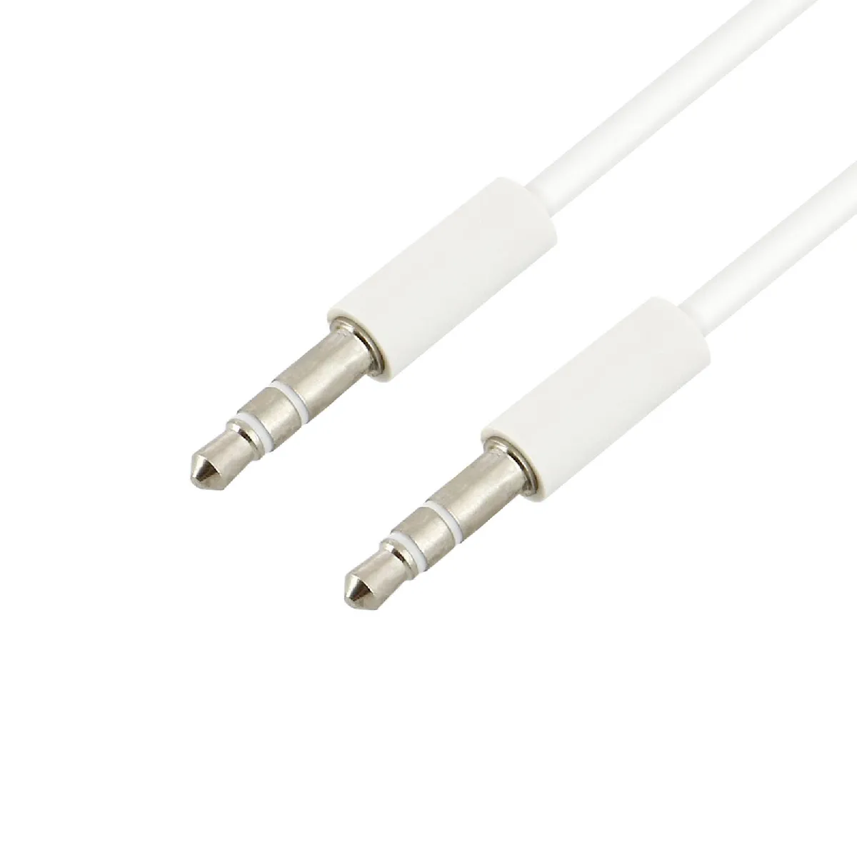 Avizar Blanc Câble Audio Auxiliaire Double Jack Mâle / Mâle 3.5Mm Longueur 1M