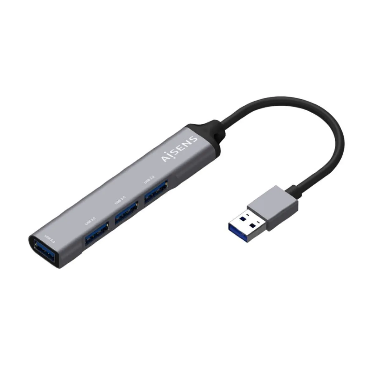 Aisens Gris Hub Usb En Aluminium - 4 Ports