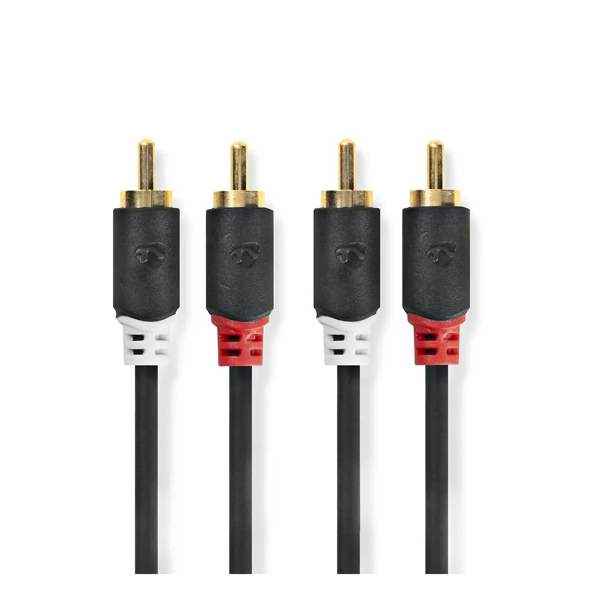 Nedis Gris Câble Audio Double Rca Mâle Vers Double Rca Mâle 10M Anthracite