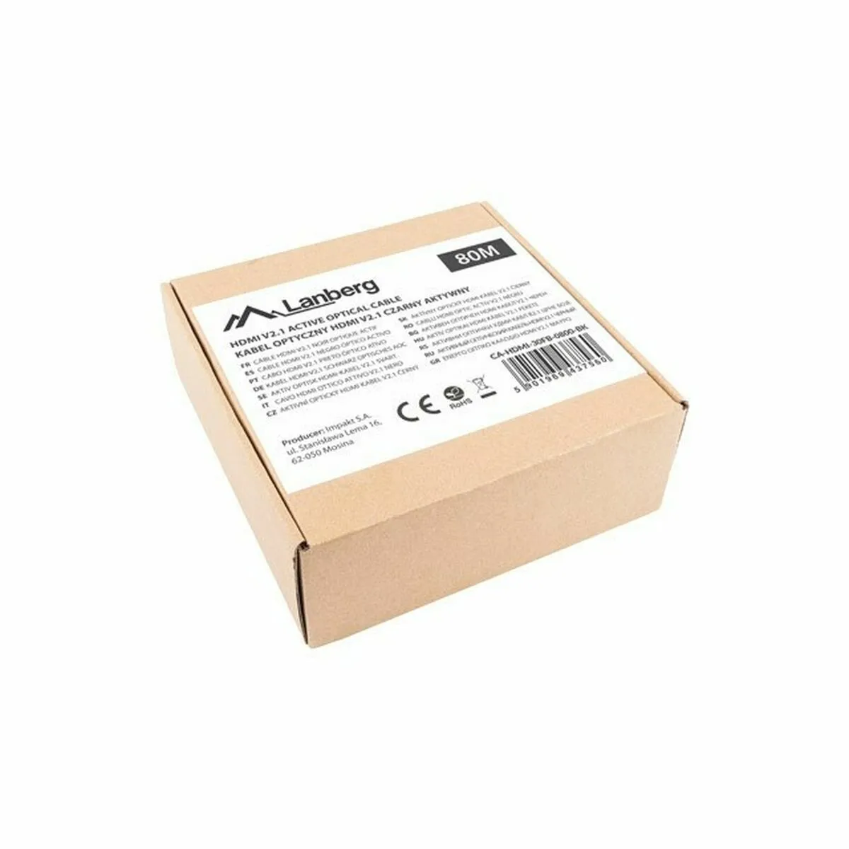Lanberg Noir Câble Hdmi Optique 2.1 - 80 M