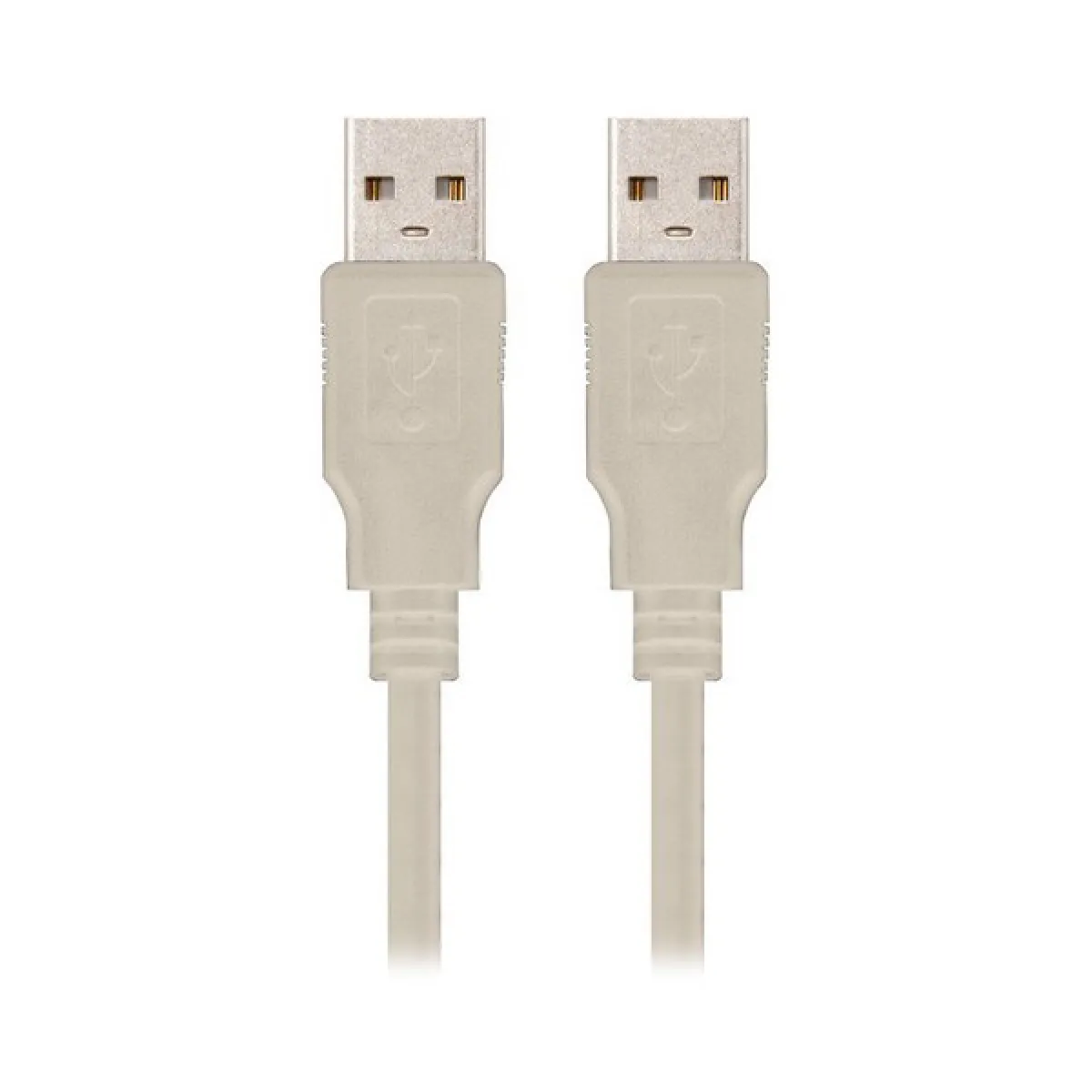 NANOCABLE  10.01.0303, 2 m, USB A, USB A, 2.0, M&acirc;le-M&acirc;le, Beige