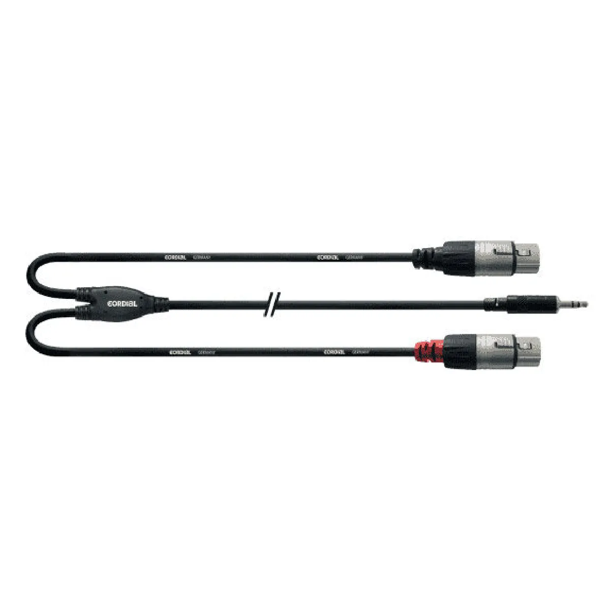Cordial Noir Câble Audio Mini-Jack 3,5 Mm Vers 2 Xlr Femelles - 1,8 M