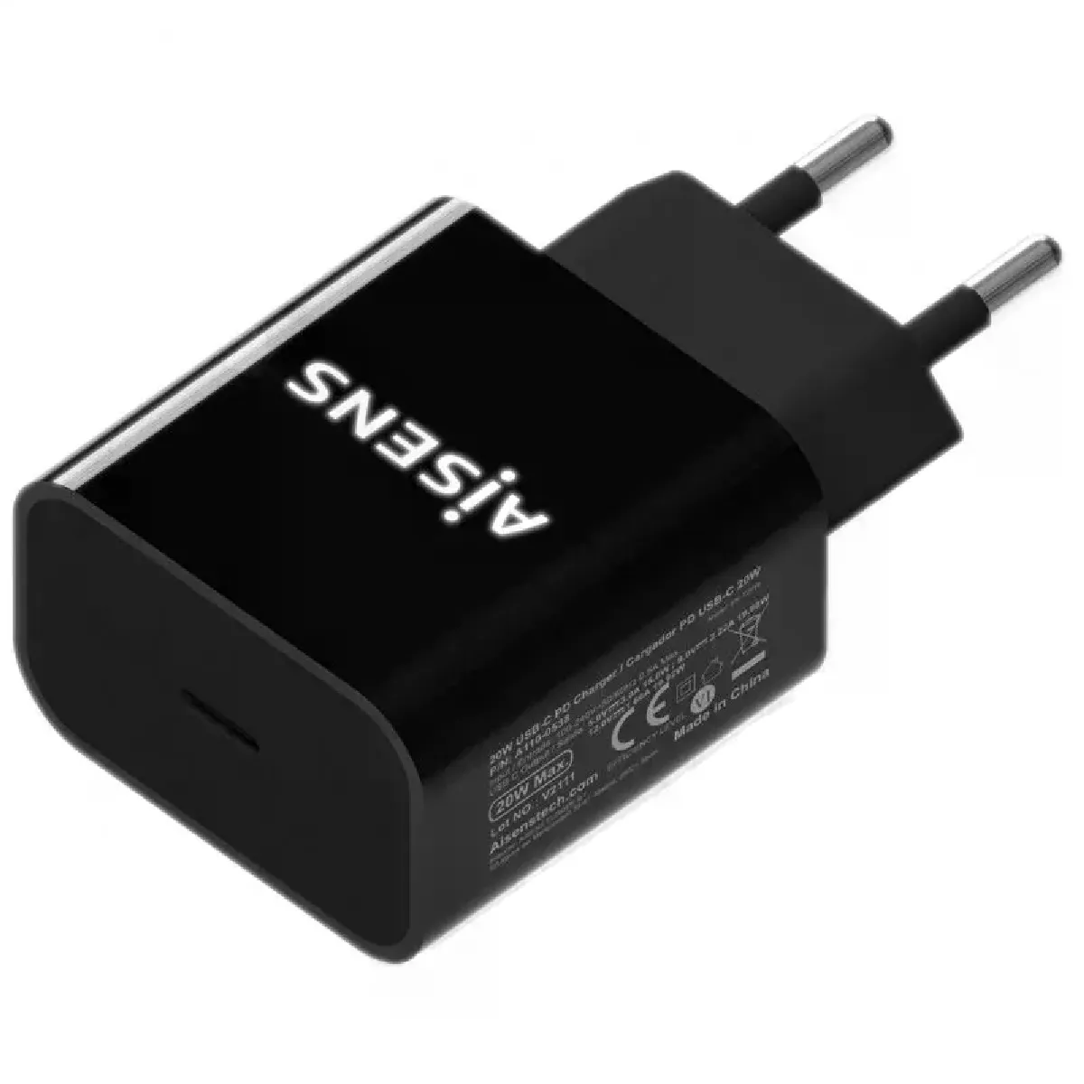 Aisens Noir Chargeur Usb-C - 20 W
