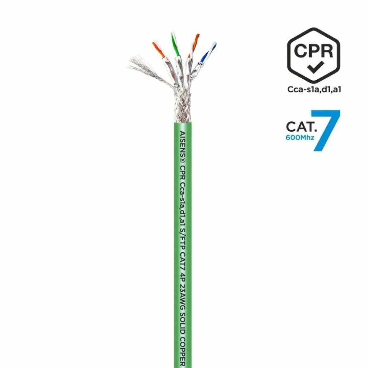 Aisens Vert Câble Réseau Rigide Cat 7 - 305 M