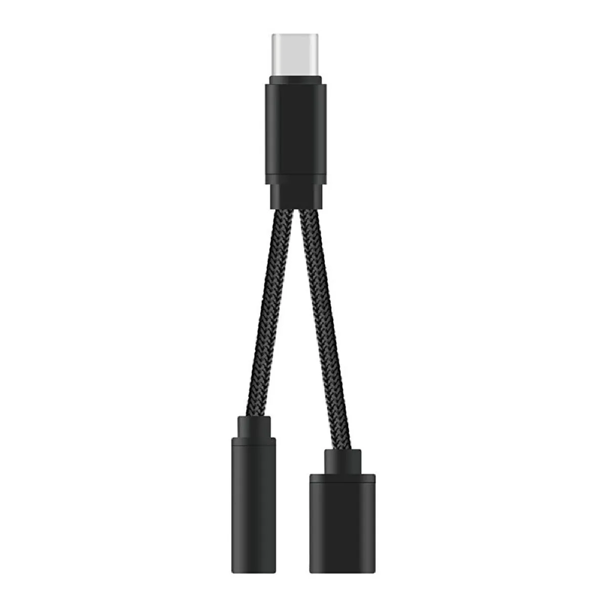 Visiodirect Adaptateur audio USB-C vers jack 3,5 mm - Noir