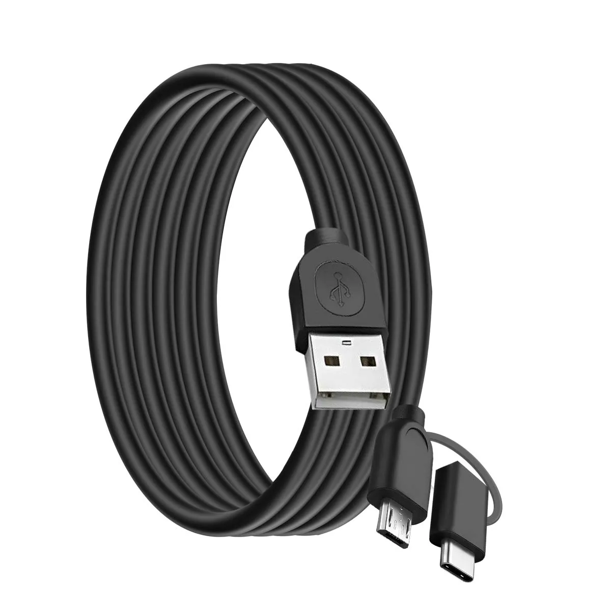 Bigben Noir Connected Câble 2 En 1 Usb A/Micro Usb & Usb C 1,2M