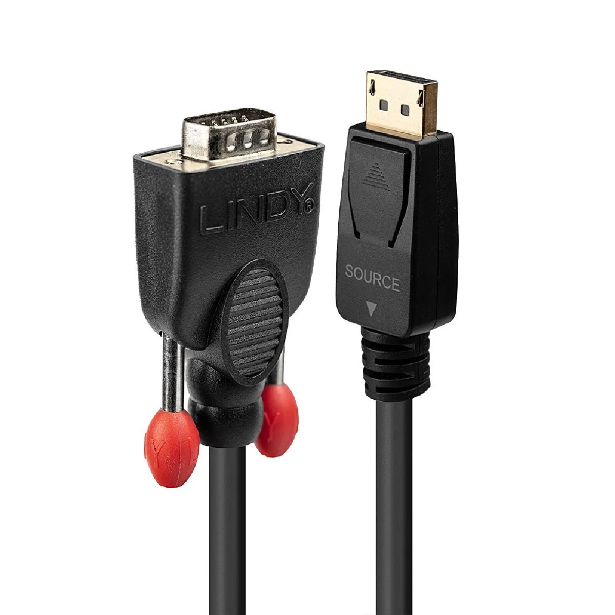 Lindy Noir Câble De Raccordement Displayport Fiche Mâle Displayport, Fiche Mâle Vga 9 Pôles 1.00 M 41941 Câble Displayport - Image 3