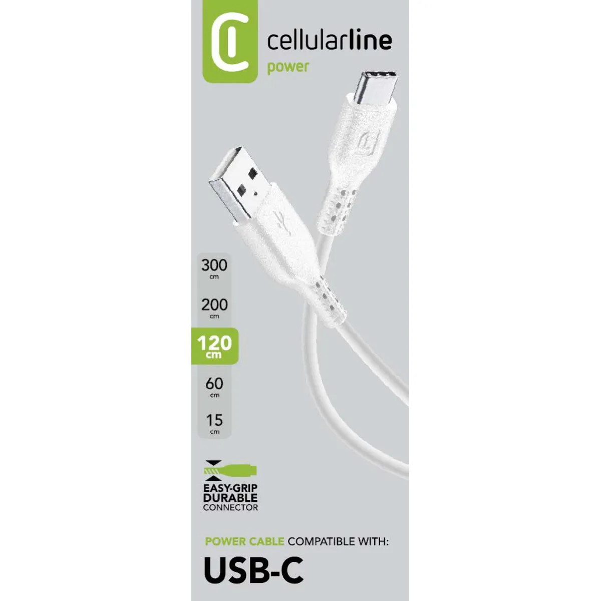 Cellular Line Blanc Câble Usb-C Power Cable - 1,2 M