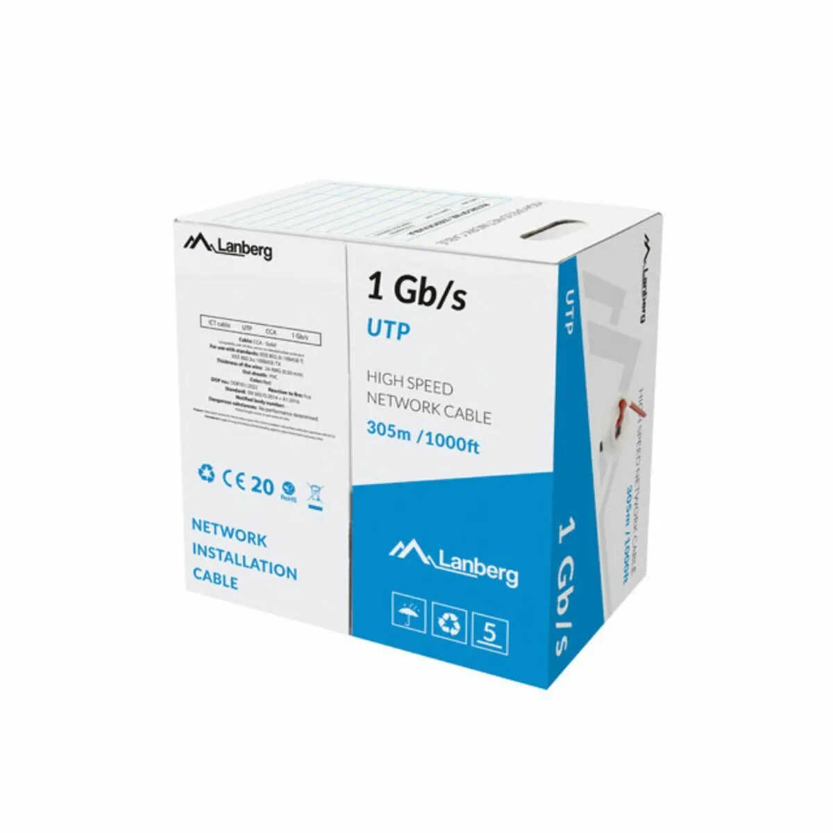 Lanberg Rouge Câble Réseau Rj45 U/Utp - 305 M