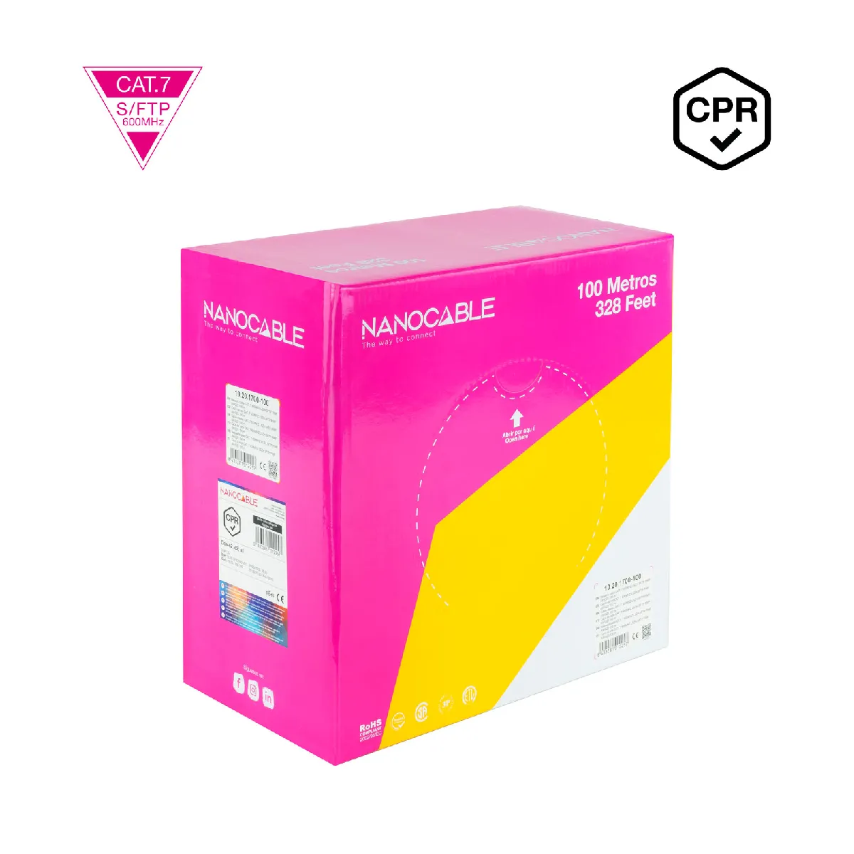 Nanocable Orange Câble Réseau Cat 7 Sftp - 100 M