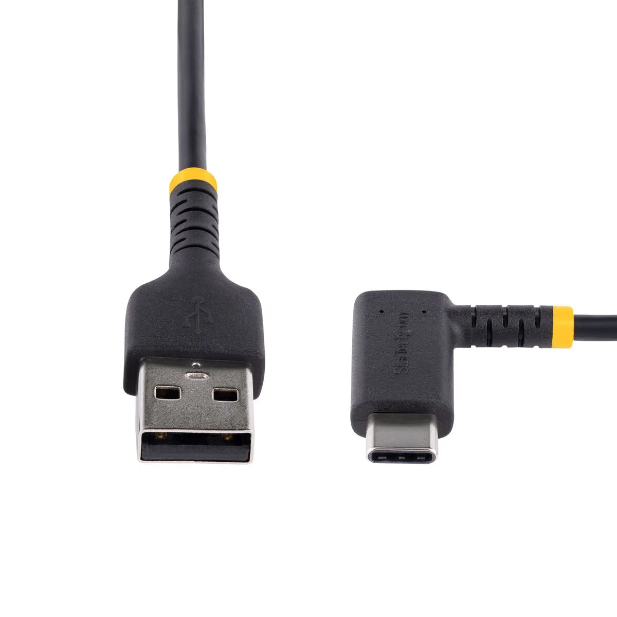 Startech.com Noir Câble De Charge Rapide Usb-A Vers Usb-C De 2M, Robuste, Coudé À Droite, Charge Et Synchronisation, 3A, Usb 2.0, Gaine Tpe Et Fibre D'aramide - Cordon De Charge Usb - Neuf - Image 3