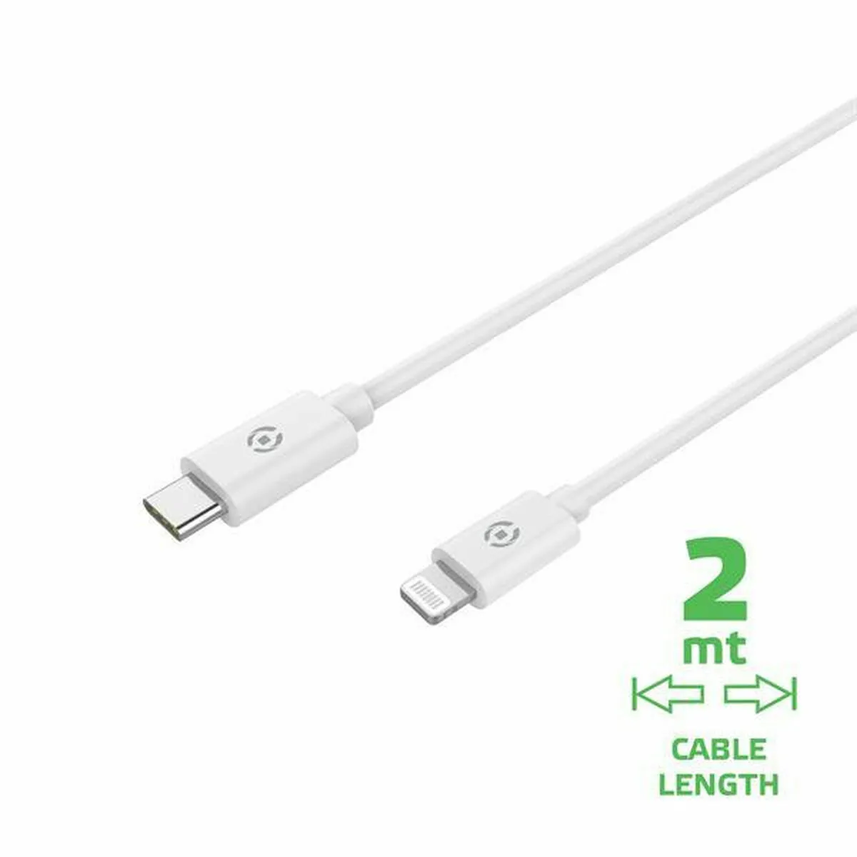 Celly Blanc Câble Usb-C Vers Lightning - 2 M