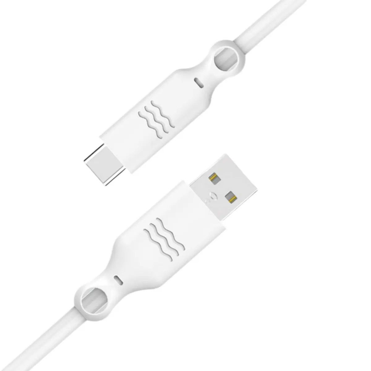 Just Green Blanc Câble Usb-A / Usb-C 1.2 Mètre 3A Charge Et Synchronisation 15W