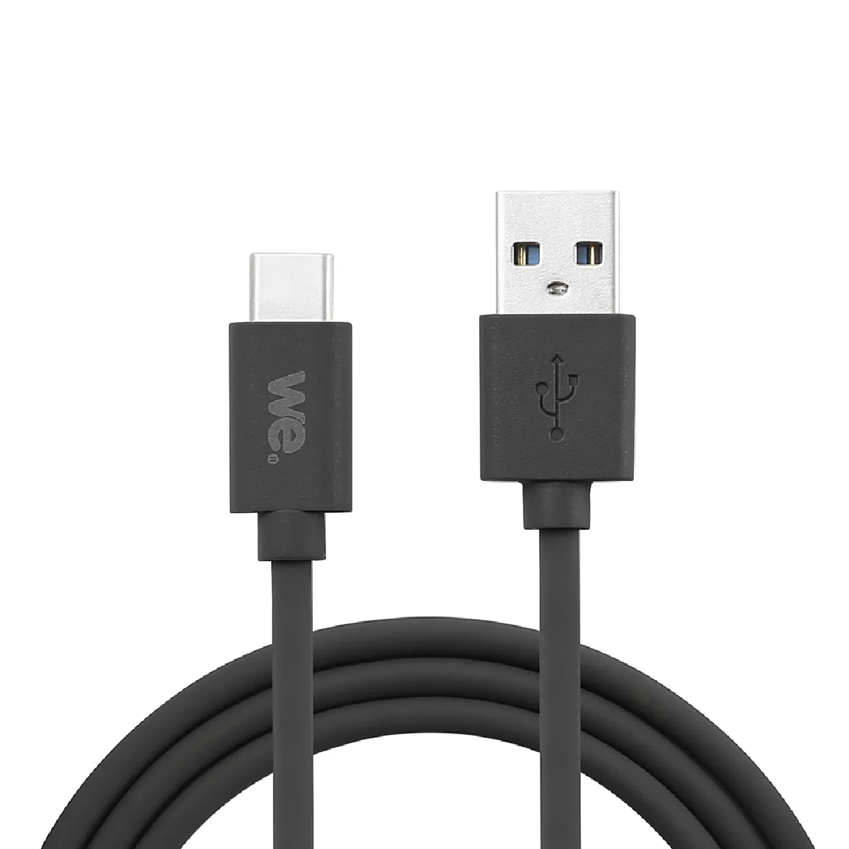 We Noir Câble Usb/Usb-C En Silicone - Usb 3.2 Gen 1 - 1M
